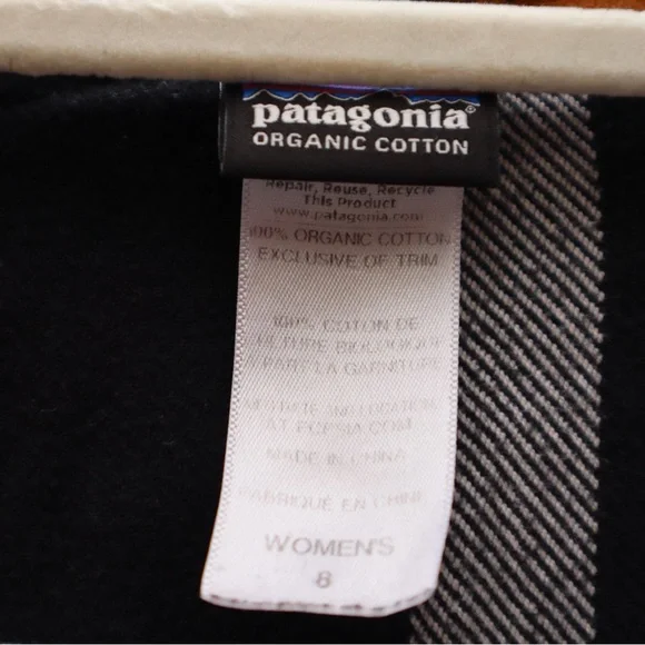 Patagonia Organic Cotton Orange & Black Plaid Flannel Button Up Shirt 8 Women - Picture 3 of 13